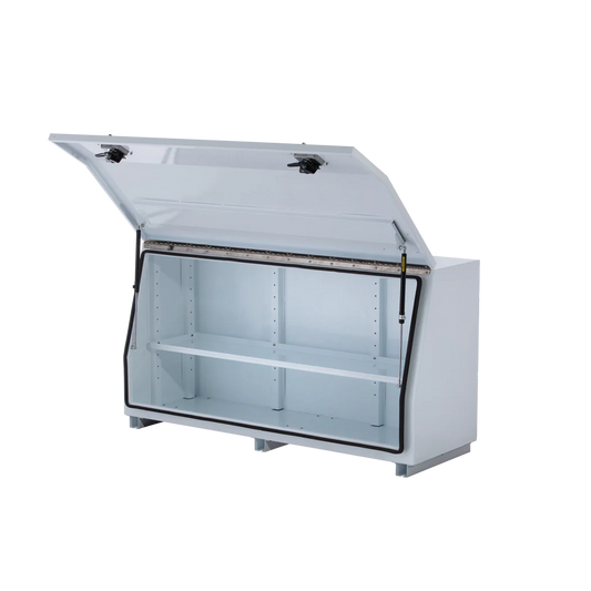 White Steel Storage Tool Box - 1400 mm x 505mm x 705mm, made of steel, dimensions: 18mm comment mm, color: white, durable
