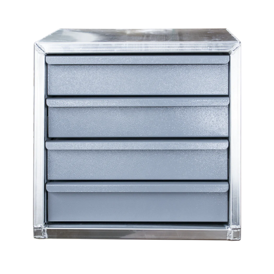 4 Drawer Set to suit 1700mm Tool Boxes (470mm width), made of aluminium, dimensions: 1700mm, color: black, durable and