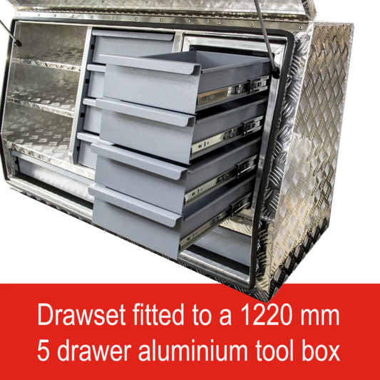 4 Drawer Set to suit 1220mm 5 Drawer Tool Boxes (310mm width), dimensions: 1220mm, durable and secure for storage and