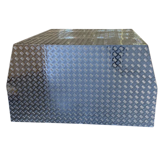 Ute Tray Deck Canopy Dual Cab Aluminium Checker Plate Extra Tall Front View