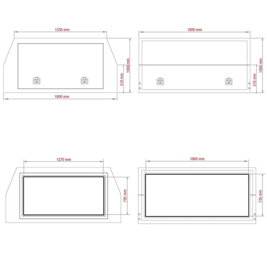 Canopy Dual Cab Aluminium Flat Plate - Dimensions: h1000mm. Ideal for utility and durability. Designed for versatility and premium performance.