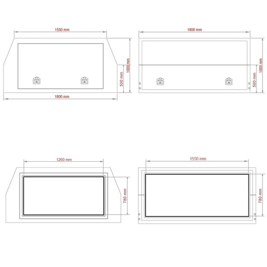 Canopy Dual Cab Aluminium Flat Plate - Dimensions: h1000mm. Ideal for utility and durability. Designed for versatility and premium performance.