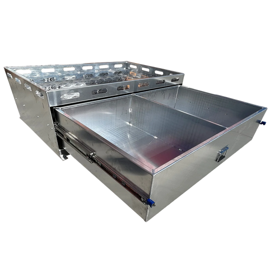 Canopy Cargo Drawers 1200 mm, 750mm, made of durable aluminium, ideal for secure storage and transport.