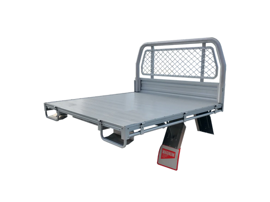 Dual Cab Aluminium Tray - 1880mm x 1850mm Tray Deck with Headboard Side View