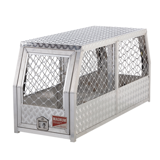Ute Dog Cage | Aluminium Dog Box for Ute | 1775 mm 2 Door Aluminium Dog Cage Gullwing Toolbox
