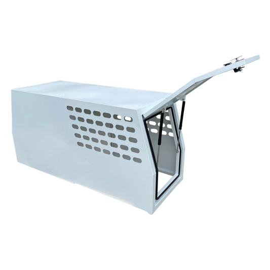 White Steel Dog Cage-Canopy Combo 1775mm x 650mm x 860mm