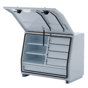 White Steel 5 Drawer Toolbox - 960mm x 500mm x 700mm, made of steel, dimensions: 18mm 415mm 700mm 90mm 830mm 1.5mm 390mm