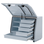 White Steel 5 Drawer Toolbox - 960mm x 500mm x 700mm, made of steel, dimensions: 18mm 415mm 700mm 90mm 830mm 1.5mm 390mm