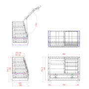 White Steel 5 Drawer Toolbox - 960mm x 500mm x 700mm, made of steel, dimensions: 18mm 415mm 700mm 90mm 830mm 1.5mm 390mm