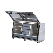 Aluminium 5 Drawer Tool Box - 1400mm x 505mm x 705mm, made of steel, dimensions: 18mm 415mm 90mm 495mm 705mm 1270mm 490mm