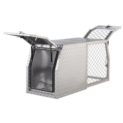 1780mm 2 Door Aluminium Dog Cage-Canopy Combo both doors open