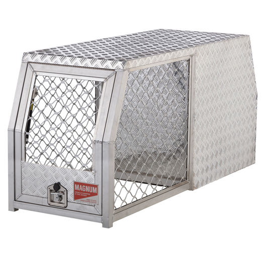 1780mm 2 Door Aluminium Dog Cage-Canopy Combo angeled