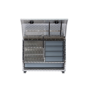 Aluminium 5 Drawer Toolbox - 960 mm long Open Door Front View